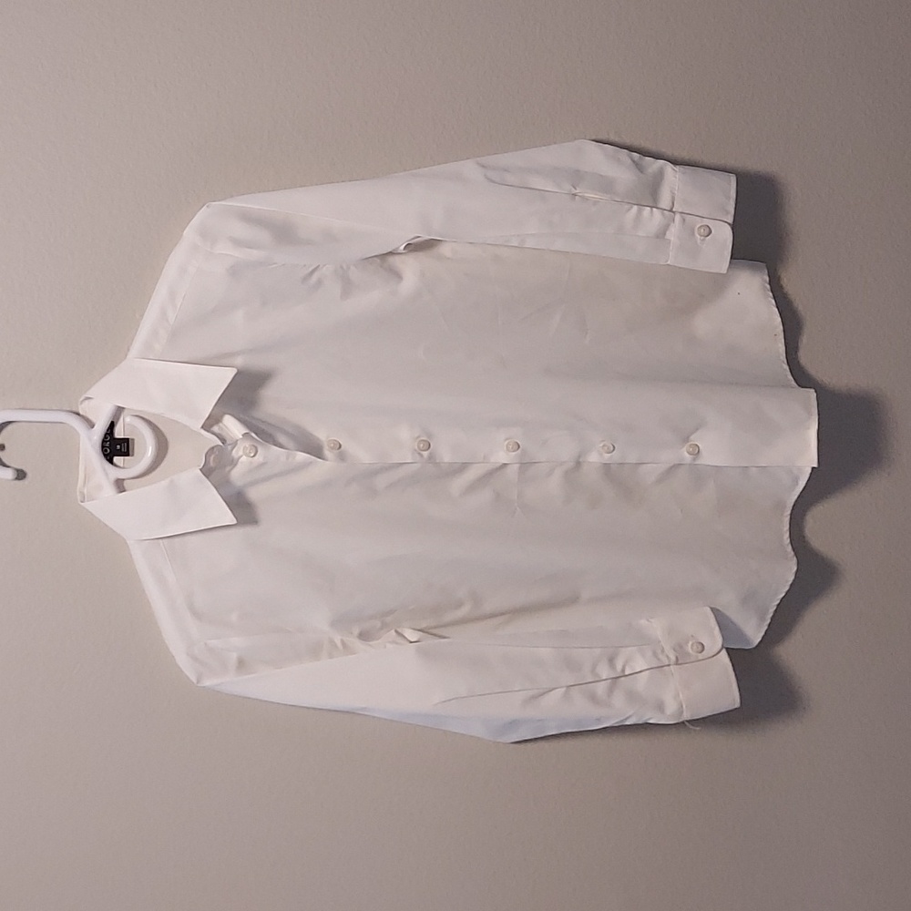 George boys long sleeve formal button up shirt 12 white